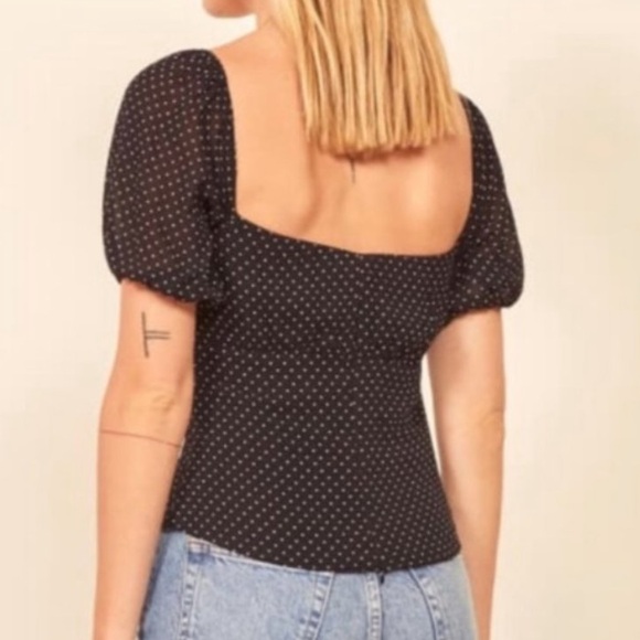 Black Polka Dot Women's Top - Reformation - Picture 3 of 8